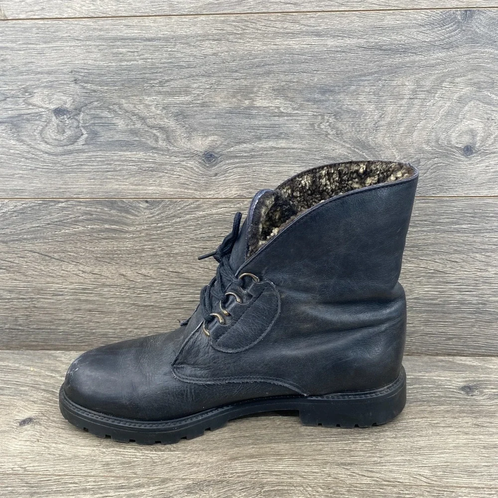La‎ Canadienne Leather Waterproof Winter Ankle Boots Men's Size 9 Us Black
